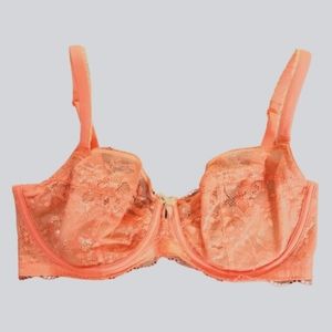 Victoria's Secret Body By Victoria Unlined Demi Bra.  Metallic Tangerine/34DDD